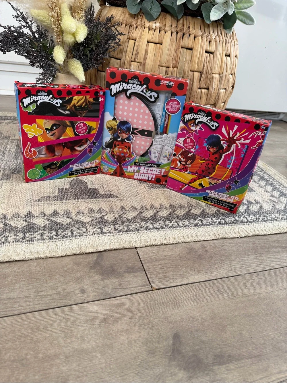 New Miraculous Tales of Ladybug & Cat Noir Puzzles & Secret Diary Lot of 3 Kids